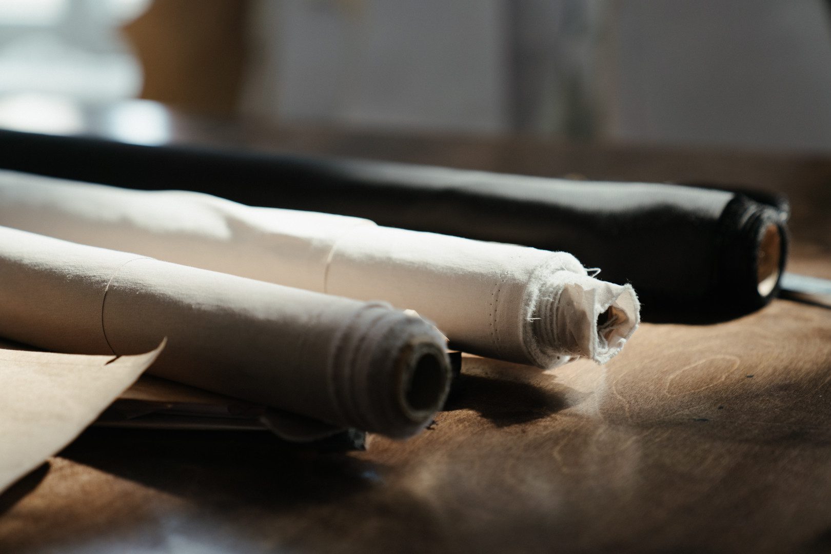 A close up of two rolled up paper